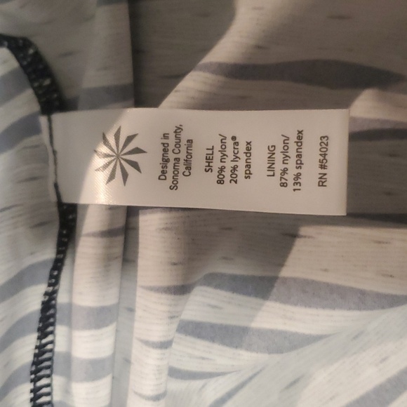 NWOT ATHLETA KIKI SWIM DRESS BLK/WHITE/GREY  W/ADJ STRAPS&BUILT IN BRA - Picture 9 of 11